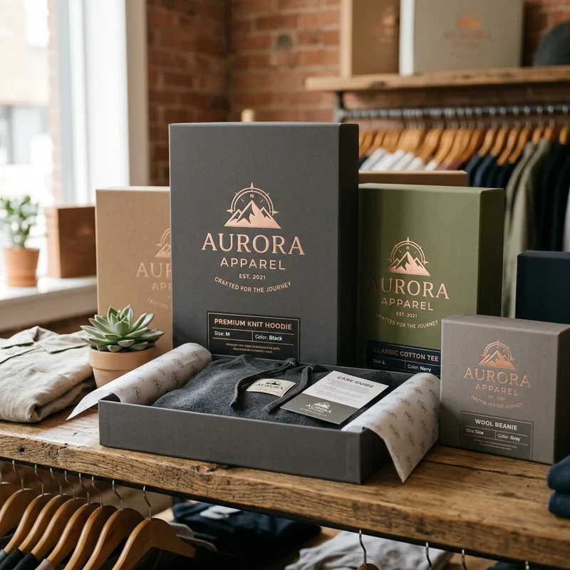 Custom printed shirt boxes with branding for an apparel line
