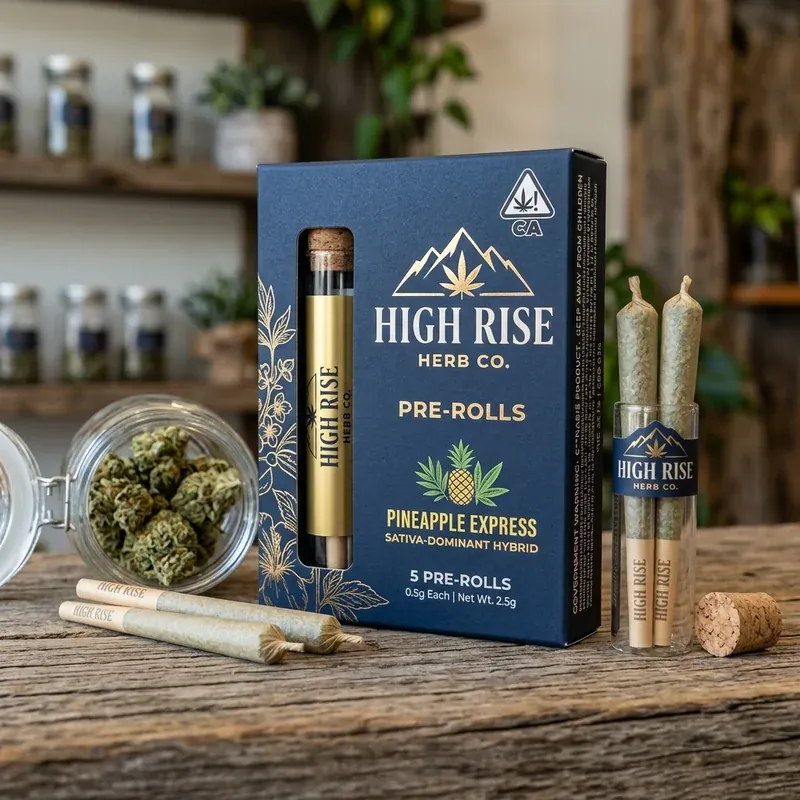 Custom printed pre-roll boxes with branding for a cannabis line