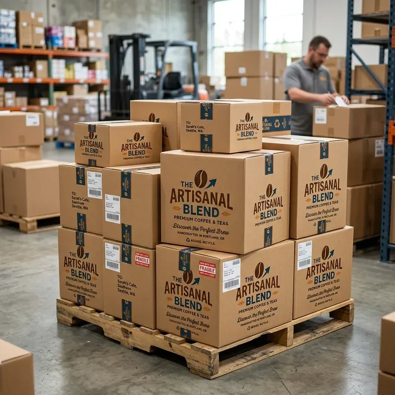 Custom corrugated shipping boxes printed with branding
