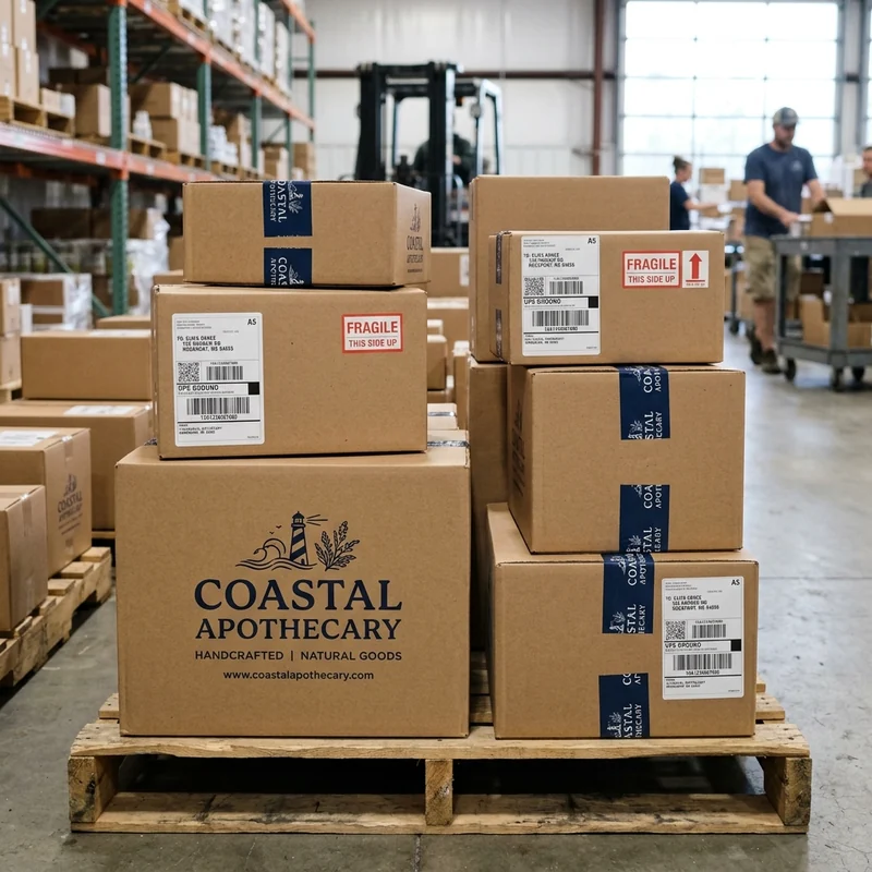 Custom corrugated shipping boxes in several sizes showing length, width and height