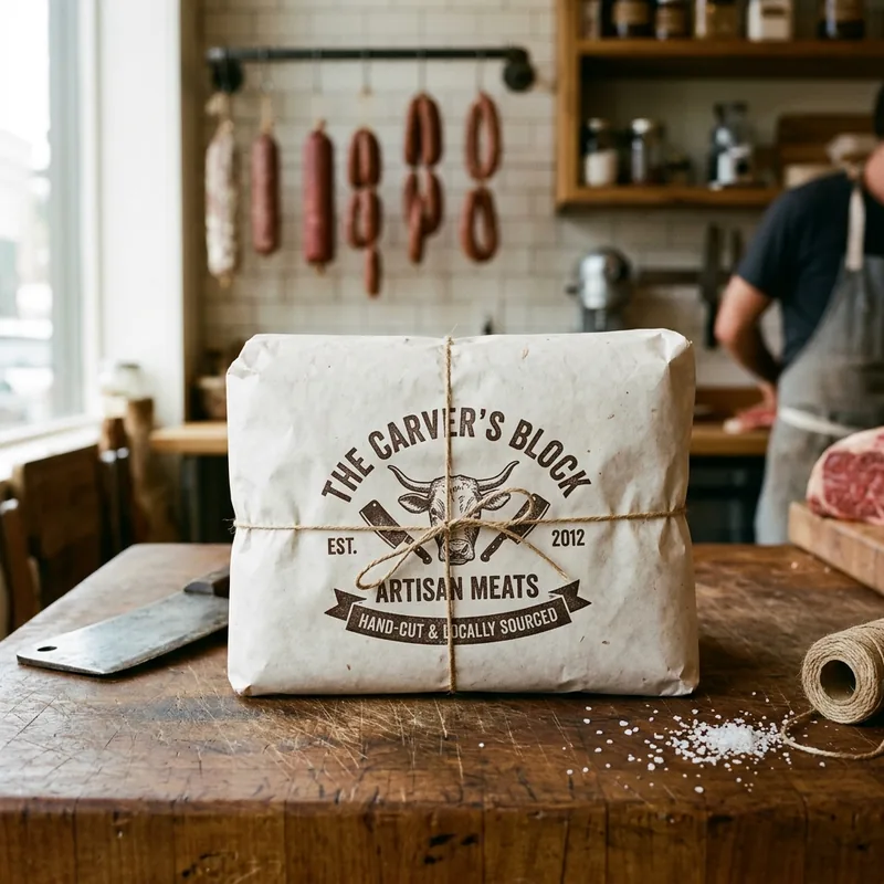 Branded kraft paper used for wrapping and packing