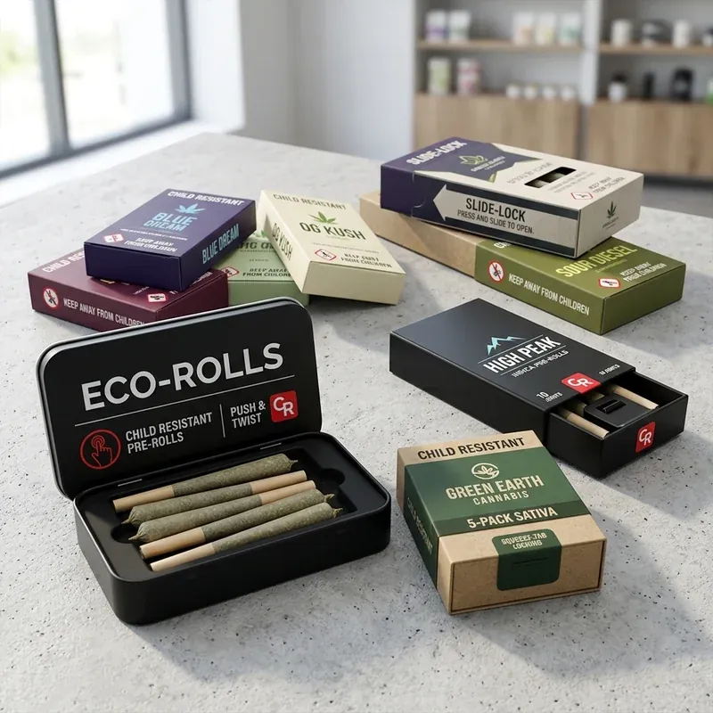 Child Resistant Pre Roll Boxes