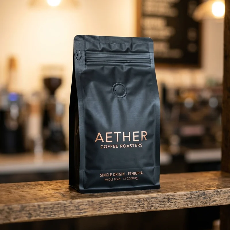Custom printed mylar coffee bags with a degassing valve
