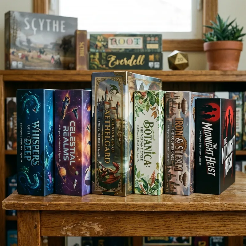 Range of custom game boxes from tuck boxes to big-box editions