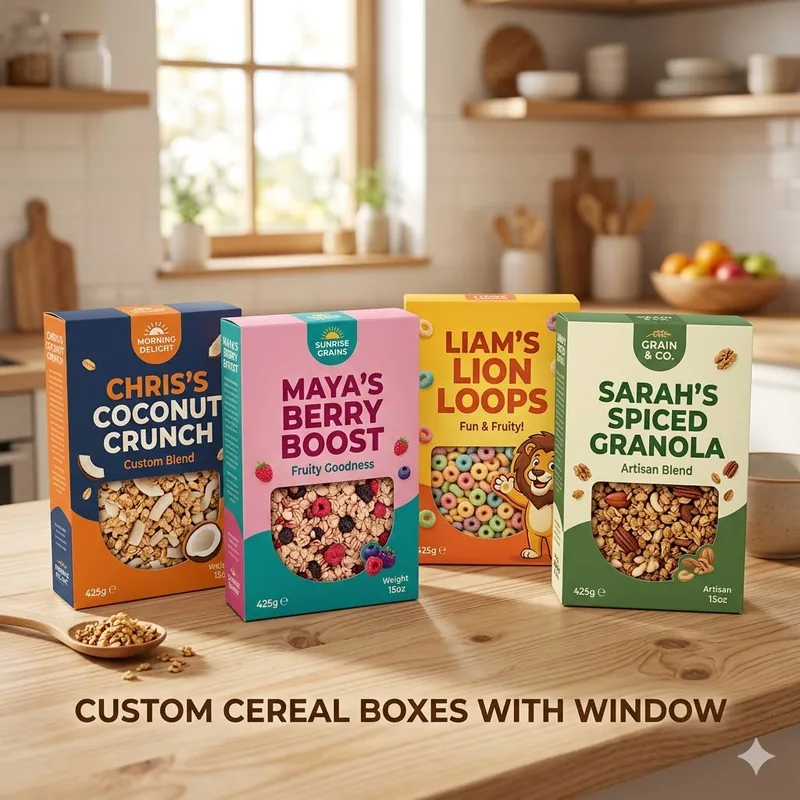Custom cereal packaging — Custom Cereal Boxes with Window