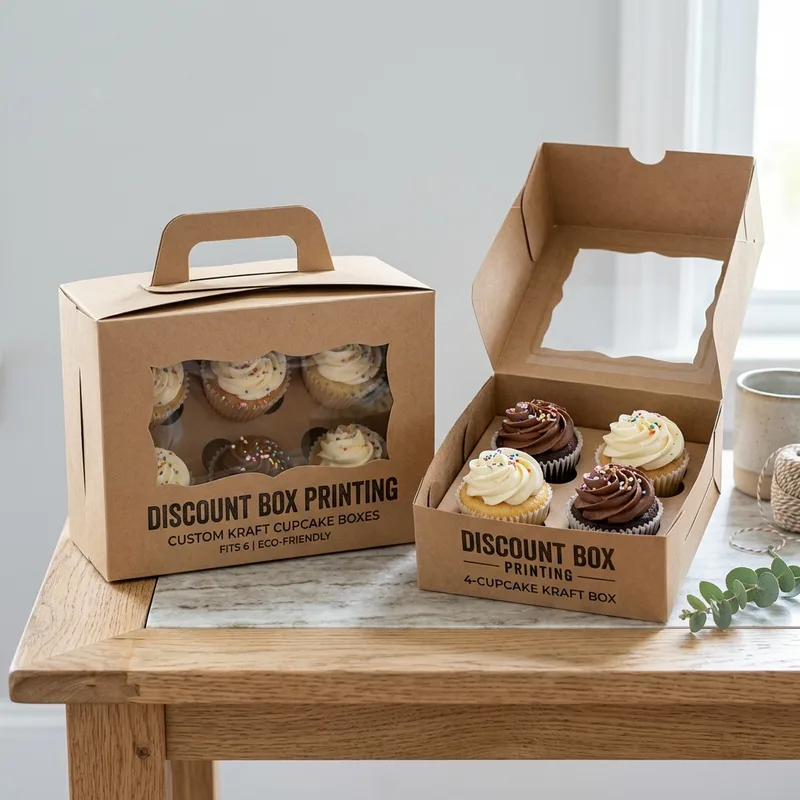 Custom bakery packaging — Custom Kraft Cupcake Boxes