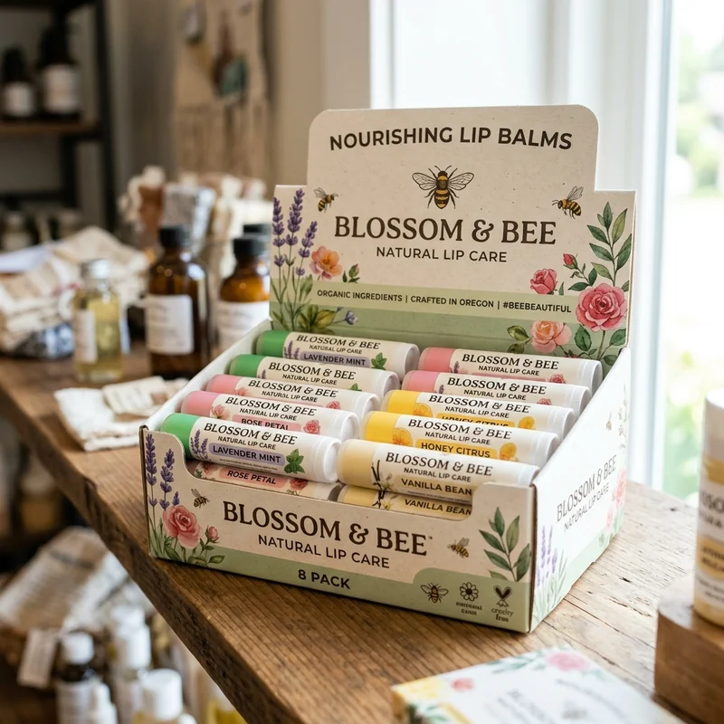 Custom cosmetic packaging — Custom Lip Balm Display Boxes