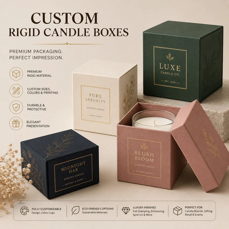 Custom candle packaging — Custom Rigid Candle Boxes