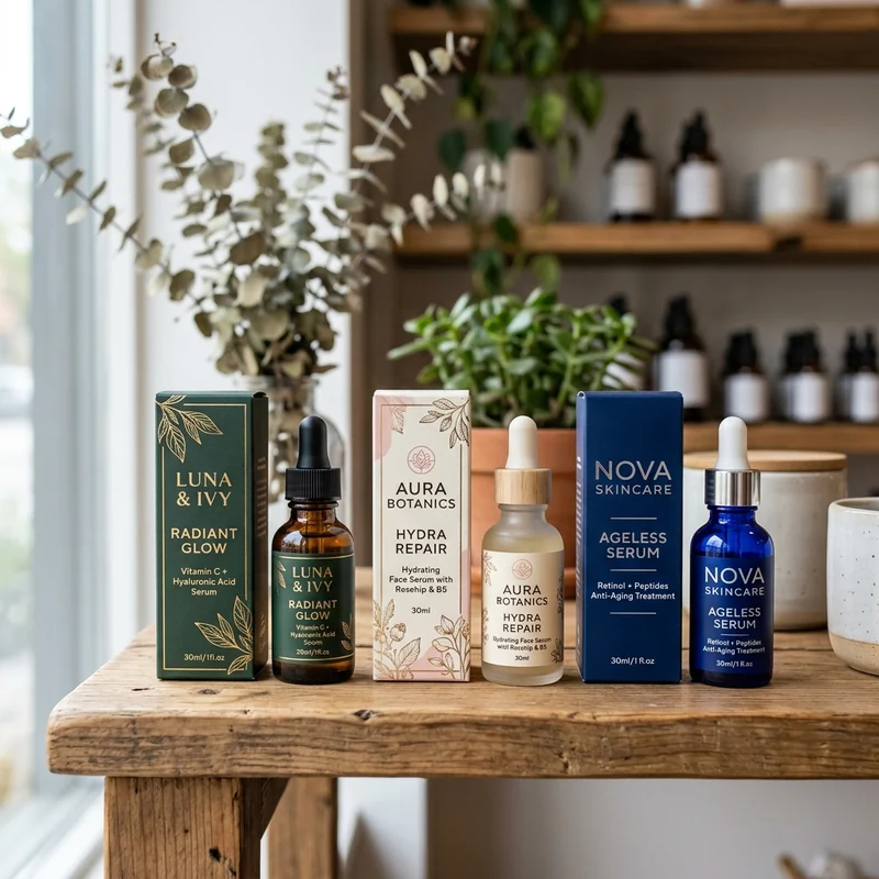Custom serum and skincare cosmetic boxes with inserts