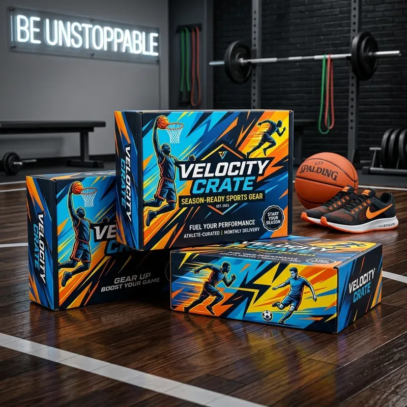 Custom printed sports boxes with bold team branding