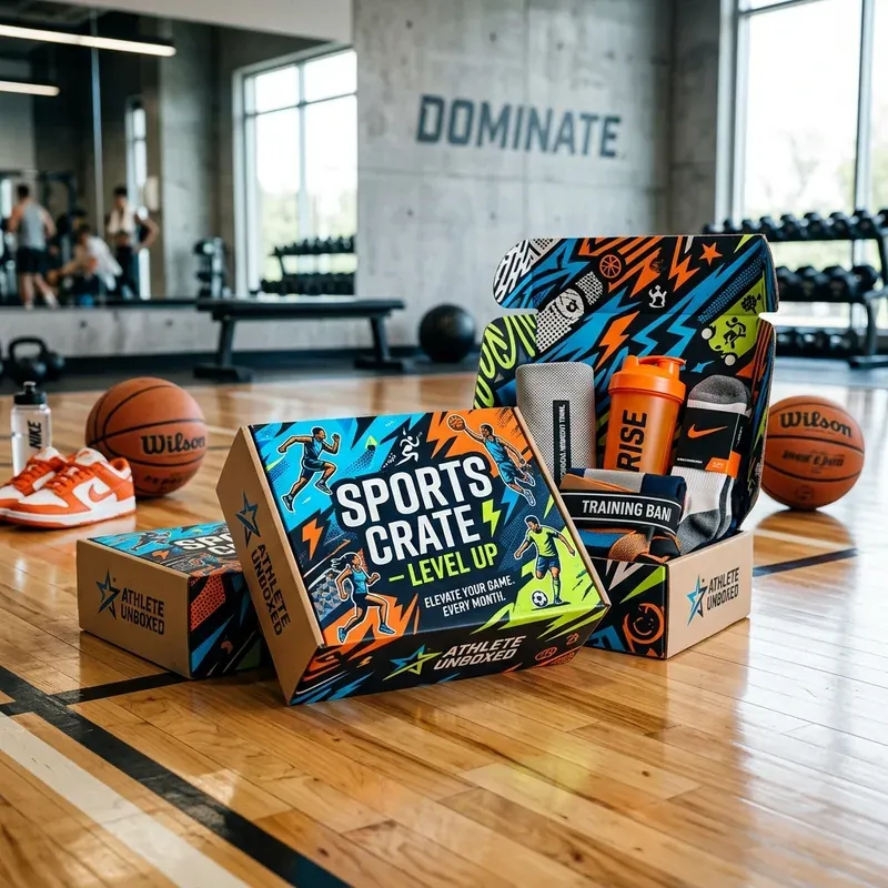 Range of custom sports boxes for apparel, footwear, and equipment