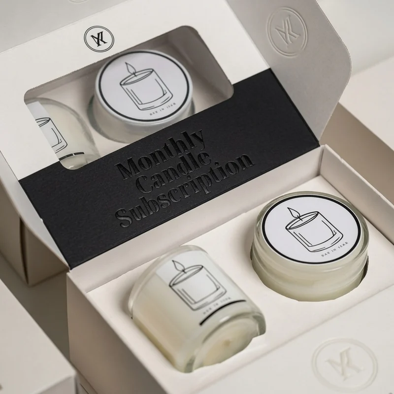 Custom candle packaging — Custom Subscription Candle Boxes