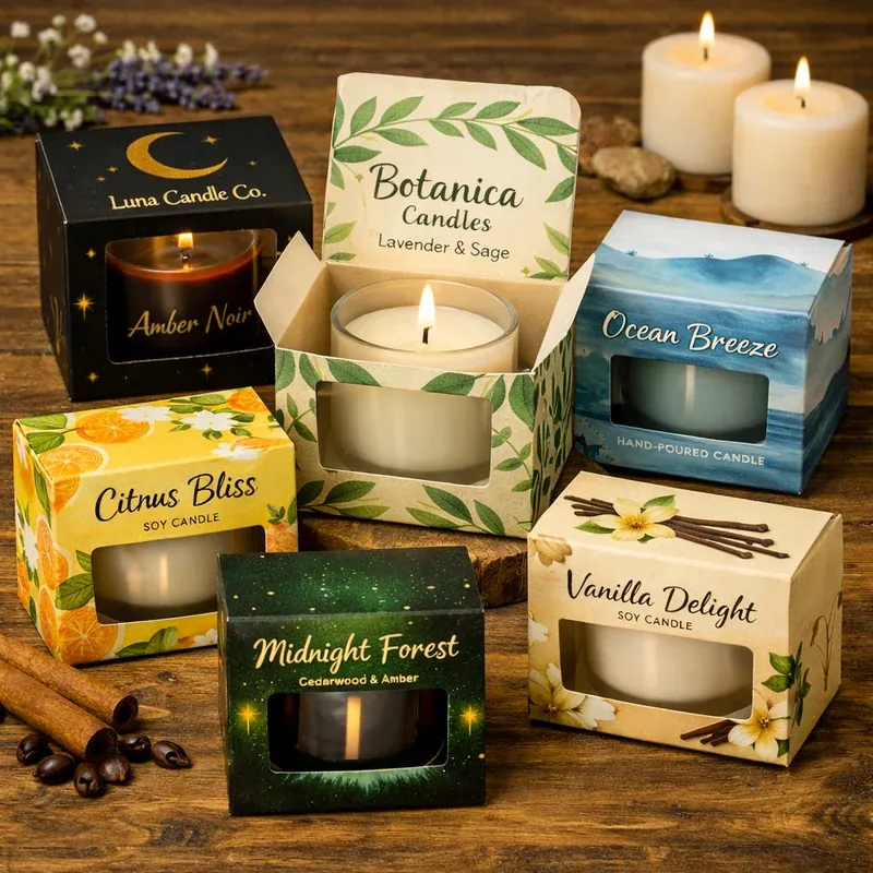 Custom candle packaging — Custom Window Candle Boxes