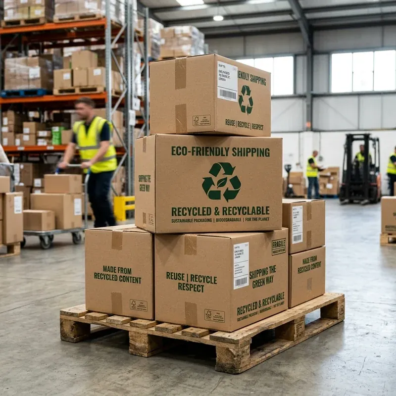 Eco-friendly kraft shipping boxes in several sizes