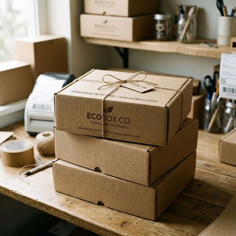 Recyclable kraft mailer box with a paper closure