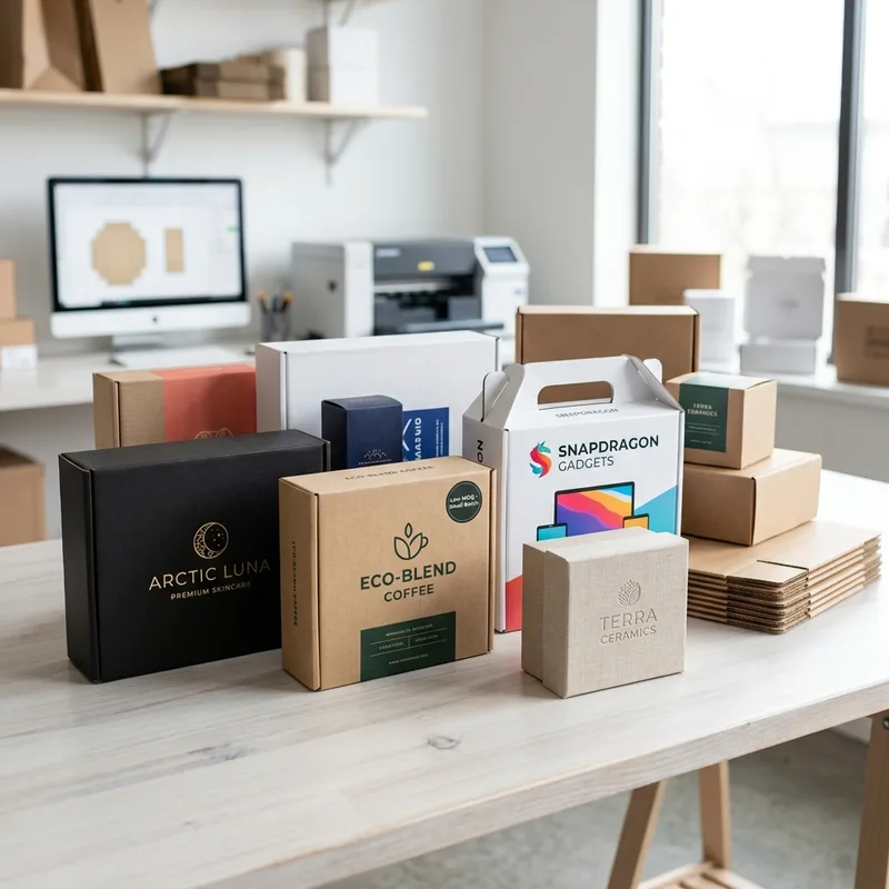 Recyclable low-MOQ retail boxes with soy-ink print