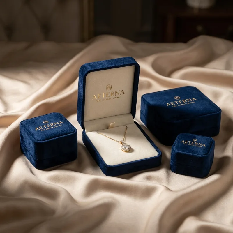 Range of custom jewelry boxes in different styles and finishes