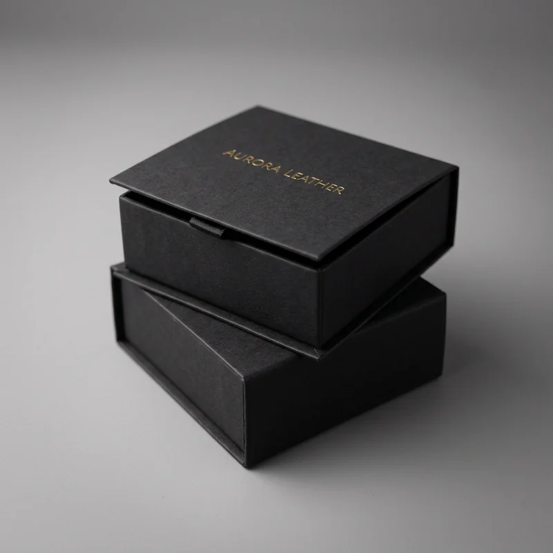 Magnetic gift box with ribbon and fitted insert