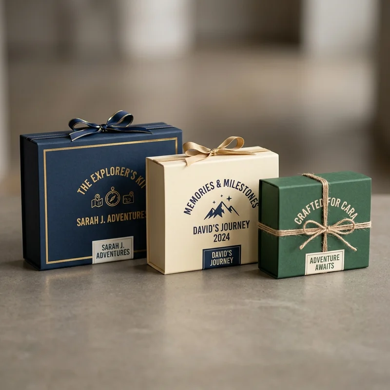 Eco-friendly personalized gift boxes in recycled board