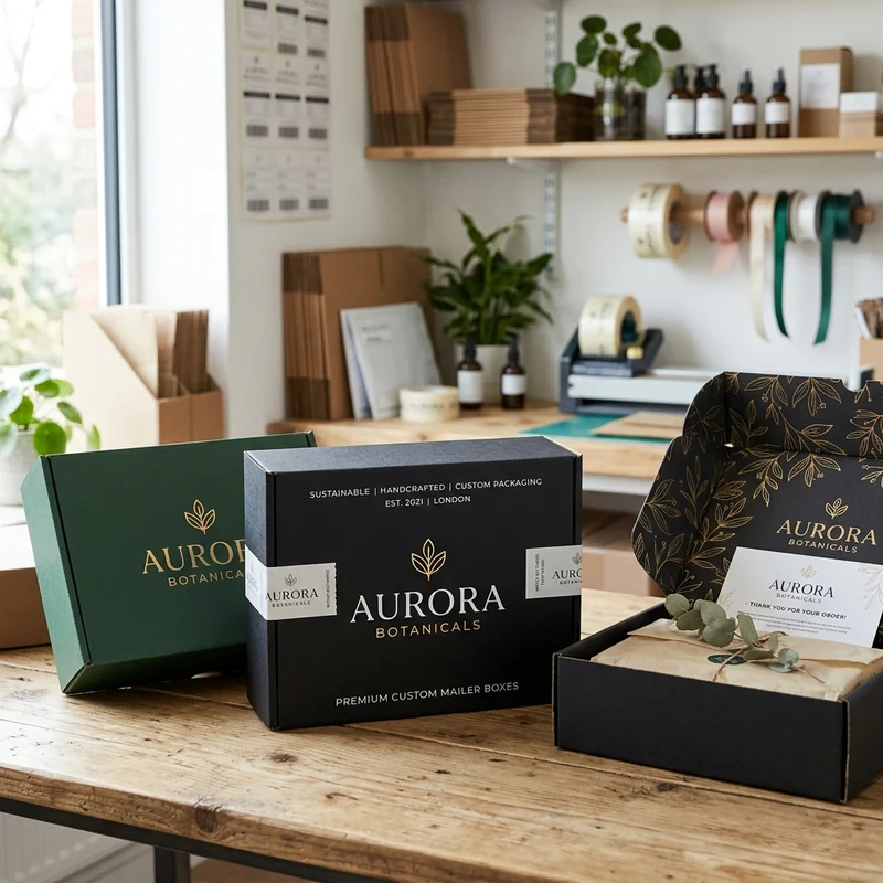 Custom printed mailer box with a branded interior