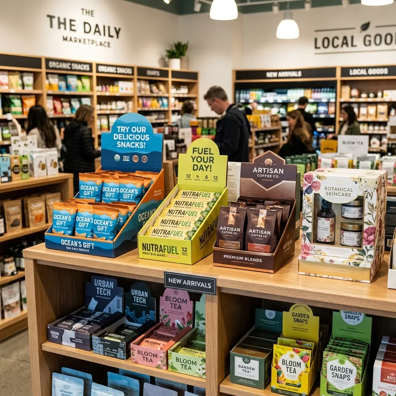 A range of retail box styles on a shelf